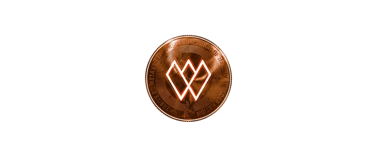 After: $WILD coin as flat black and white line art and as the final copper render