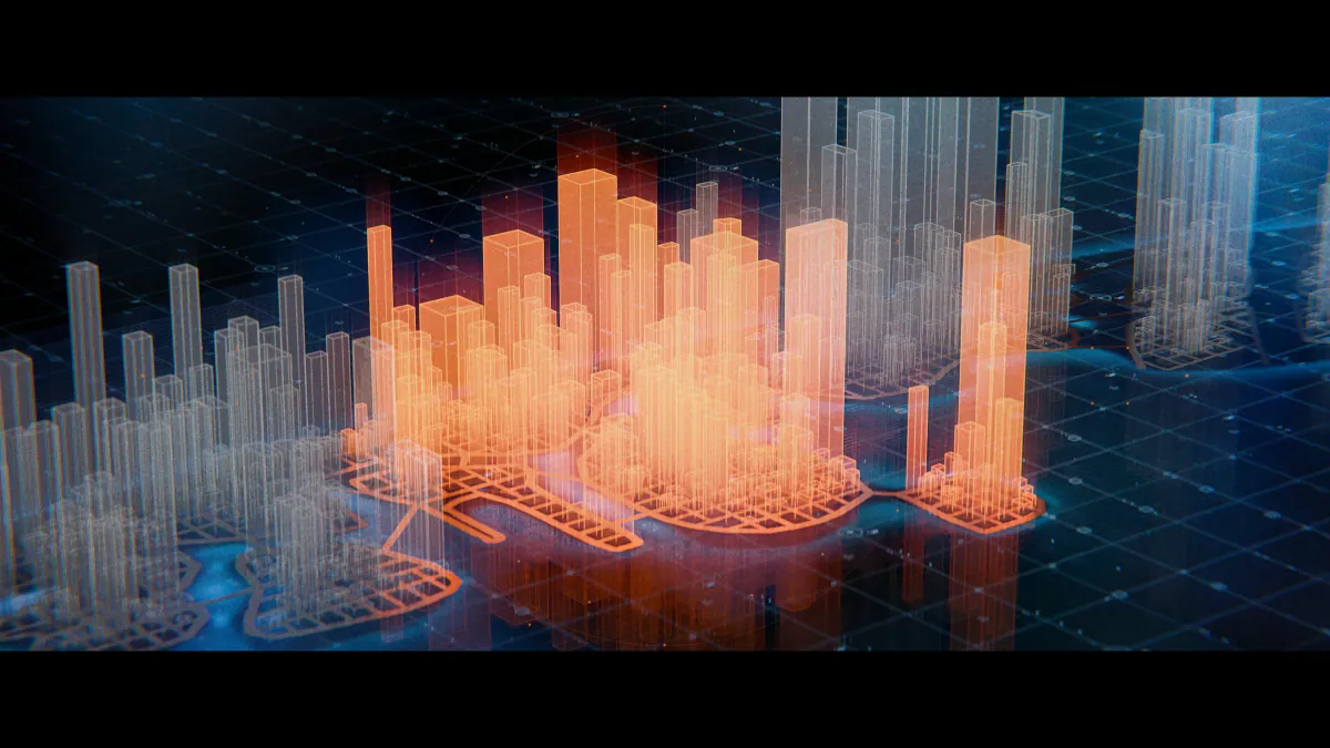 Flashing Lights highlighted in orange on the holographic city map