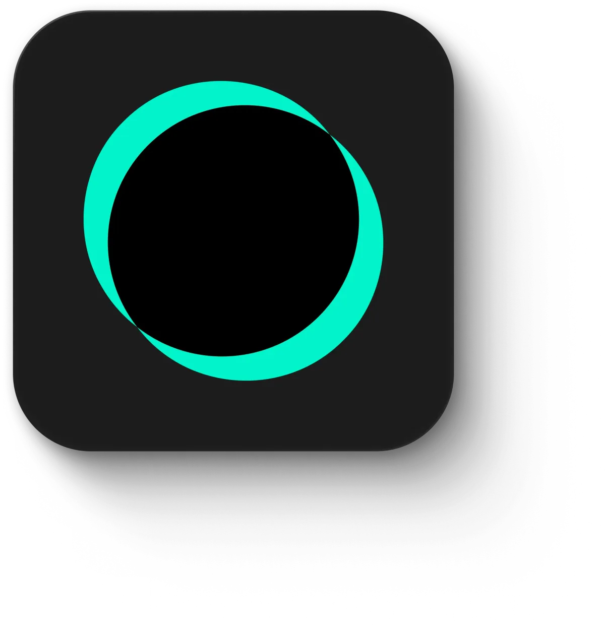 ZERO app icon, a turquoise ring on a black rounded square