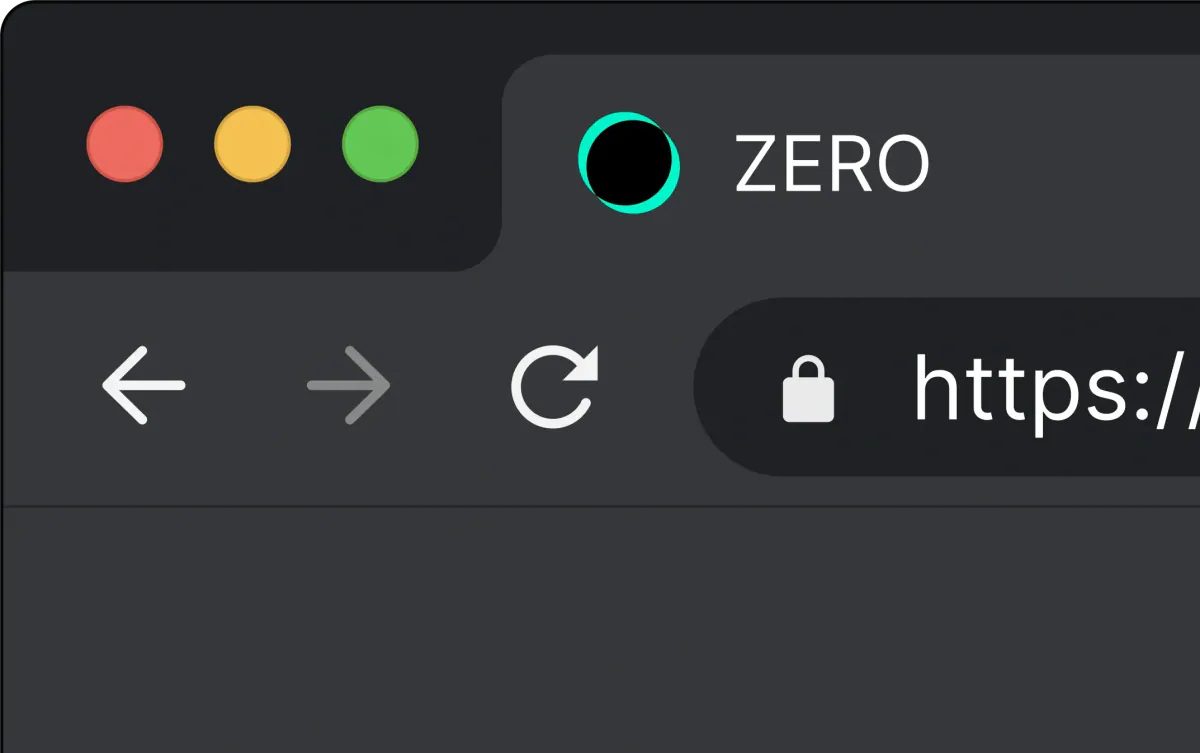 Browser tab with the ZERO favicon and title